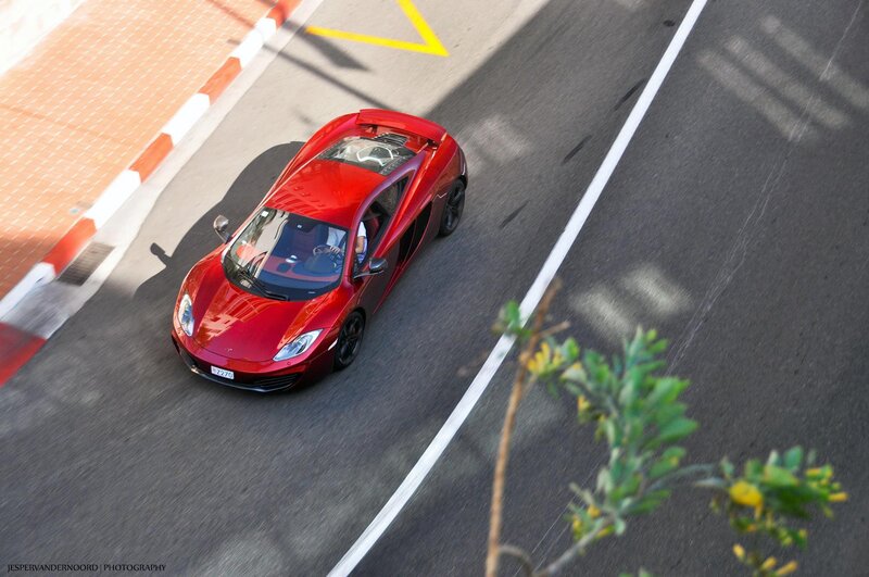 Red sports car on track