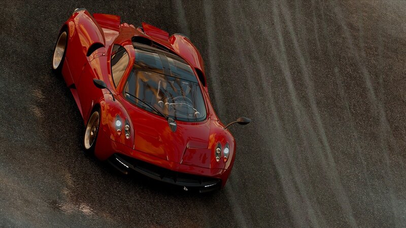 red sports car on track
