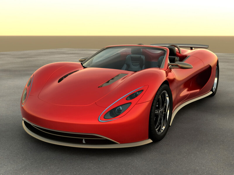 Red sports car on track