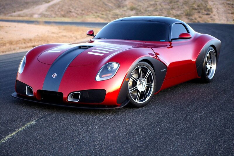red sports car on track
