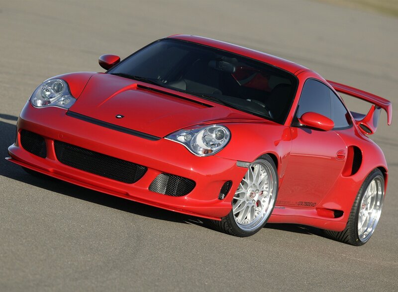 Red sports car on track