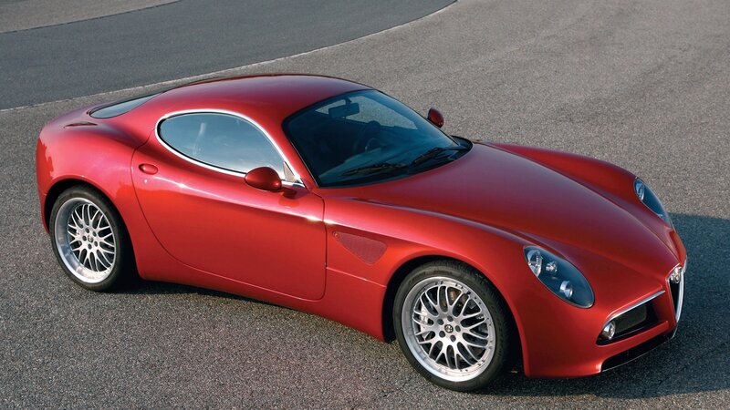 red sports car on track