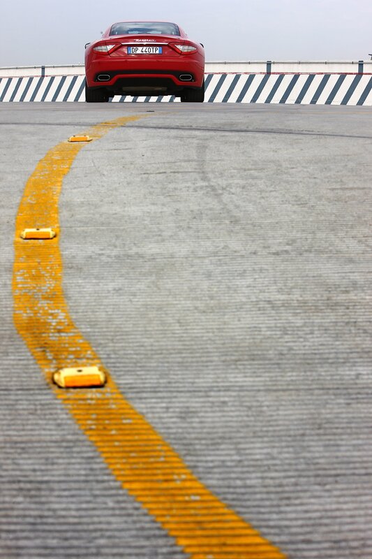 Red sports car on track