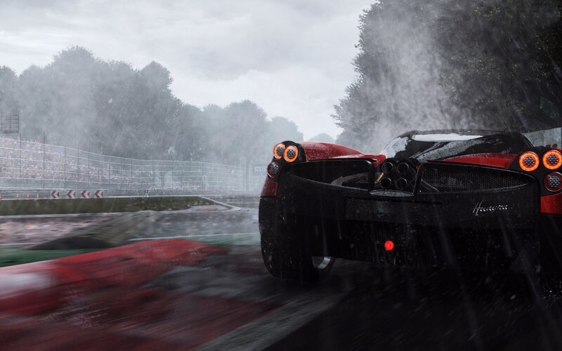 Red Sports Car on Track — Black