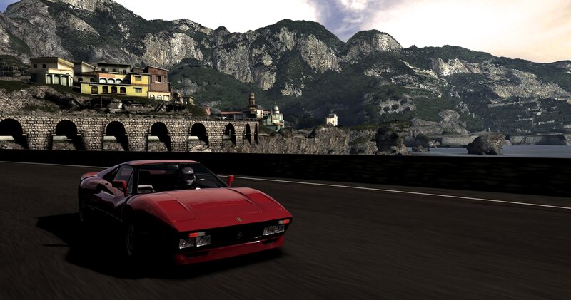 Red Sports Car on Track — Dramatic, Afternoon, 3d Render
