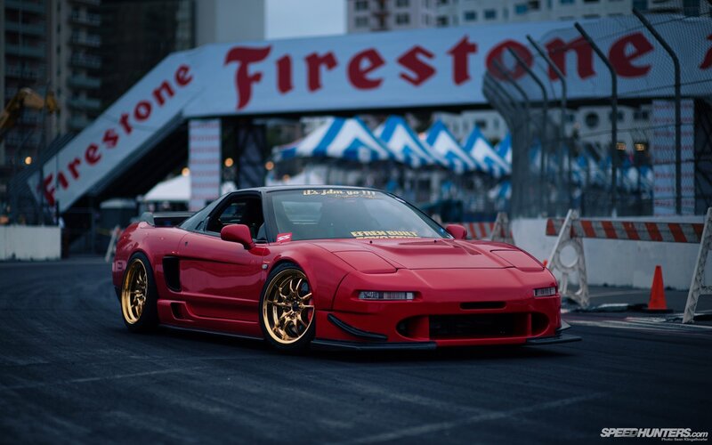 Red Sports Car on Track — Dramatic, Night, Photograph, Race Track