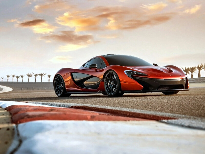Red Sports Car on Track — Dramatic, Sunset