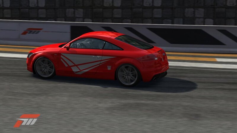 Red Sports Car on Track — Dynamic, 3d Render, Race Track, Wall