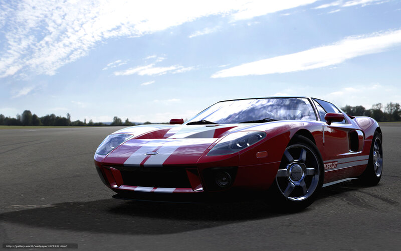 Red Sports Car on Track — Dynamic, Afternoon, 3d Render, Race Track, Sky