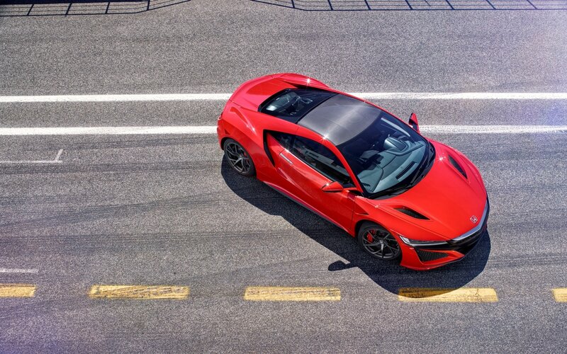 Red Sports Car on Track — Dynamic, Afternoon, Photograph, Asphalt