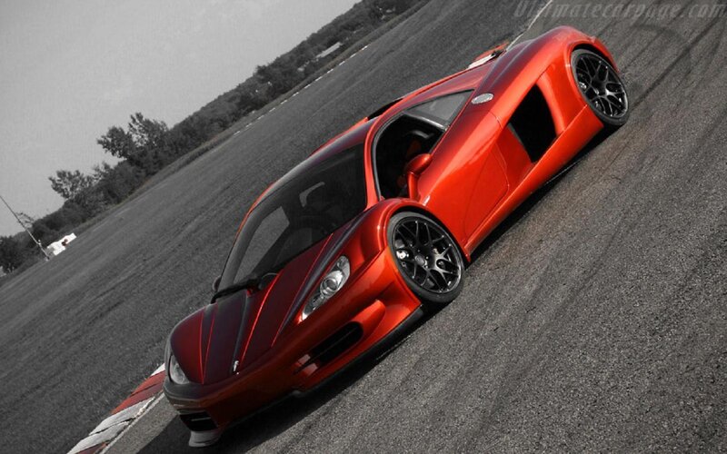 Red Sports Car on Track — Dynamic, Afternoon, Photograph