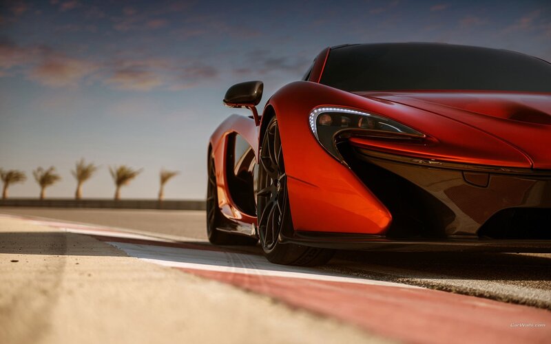 Red Sports Car on Track — Gray