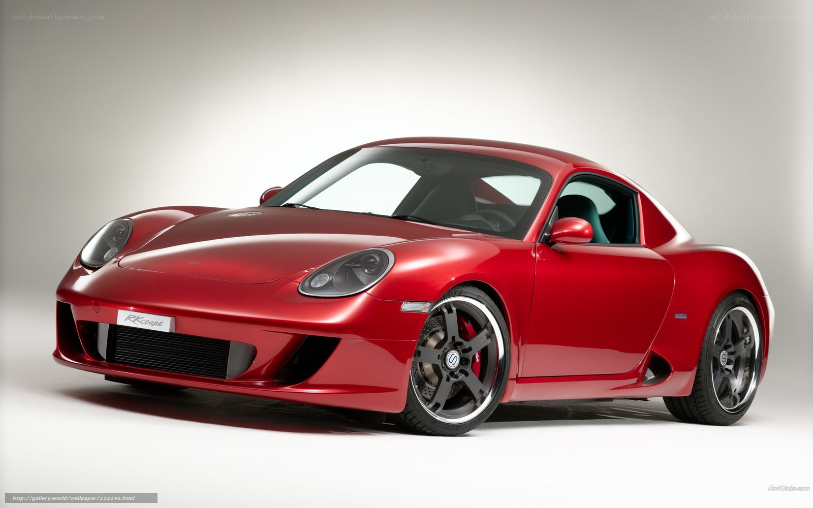 Red sports car on white background