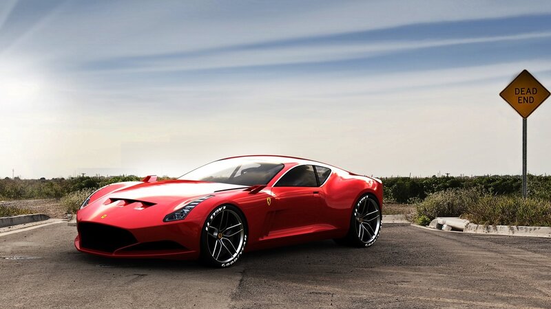 Red Sports Car — Open, Afternoon