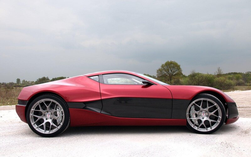 Red Sports Car — Overcast