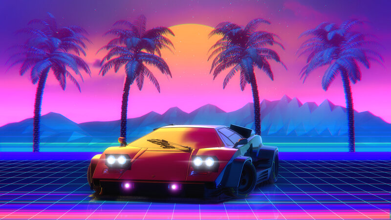 Red Sports Car — Purple