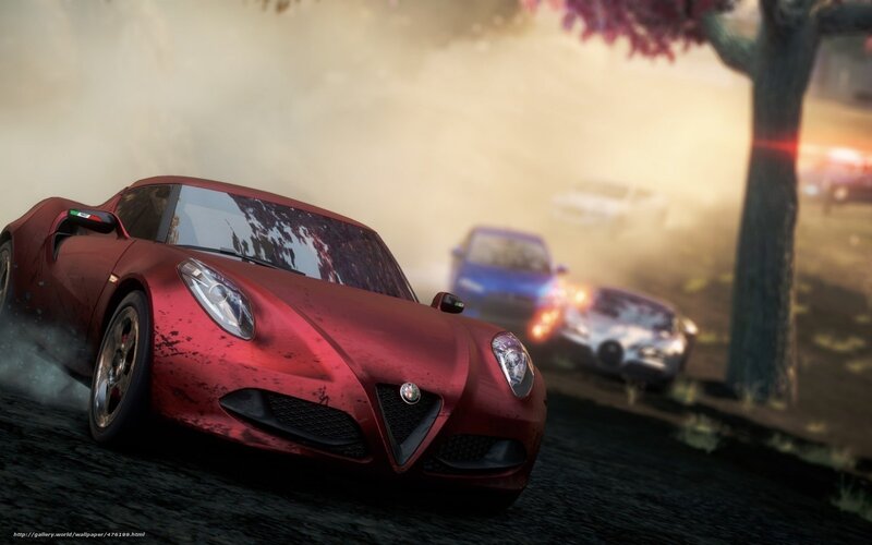 Red sports car racing