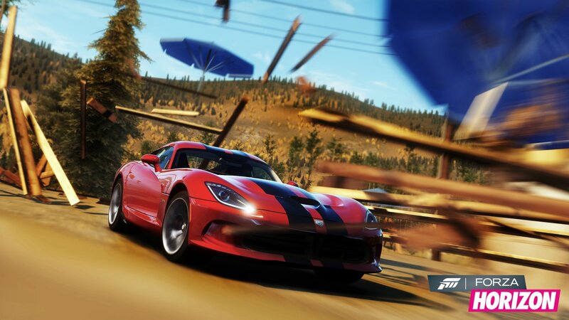 Red sports car racing