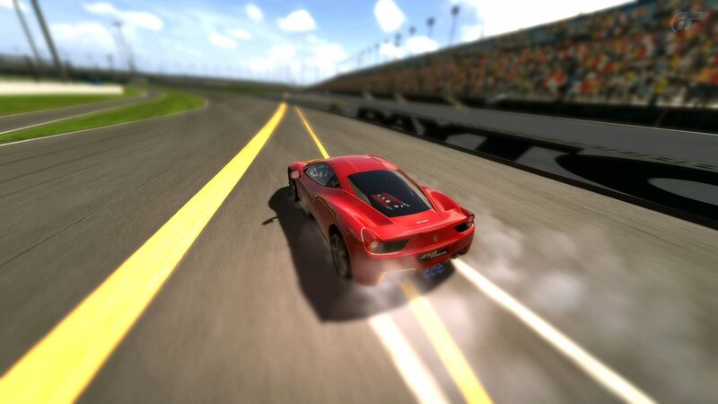 Red sports car racing