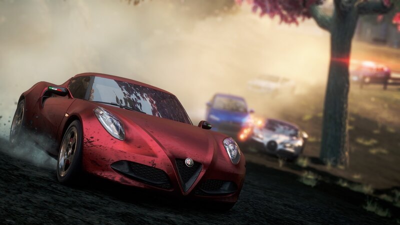 Red sports car racing