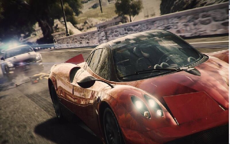 Red Sports Car Racing — Action-packed