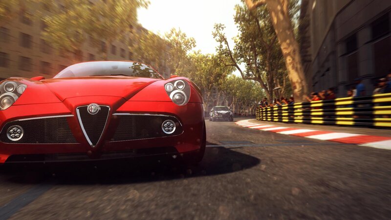 Red Sports Car Racing — Dynamic, Afternoon