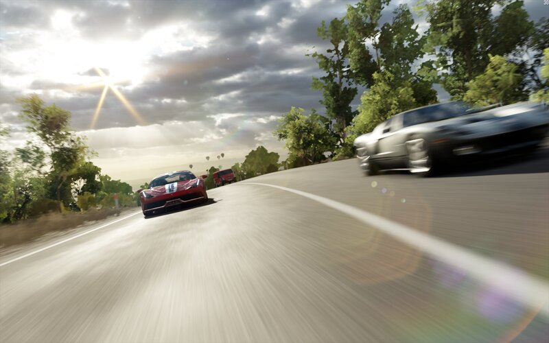 Red Sports Car Racing — Gray