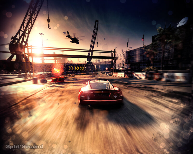 Red Sports Car Racing — Orange