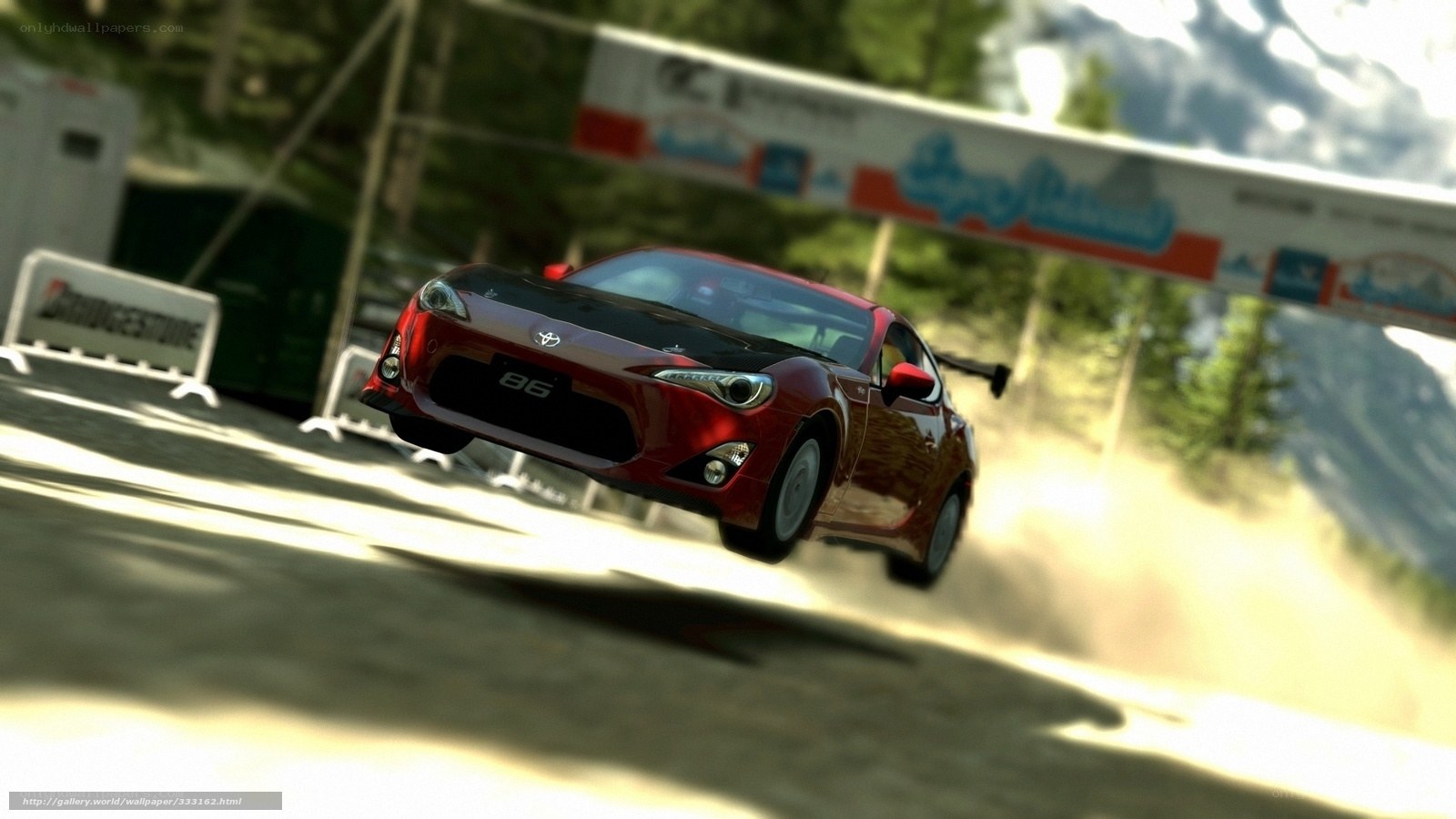 Red sports car racing