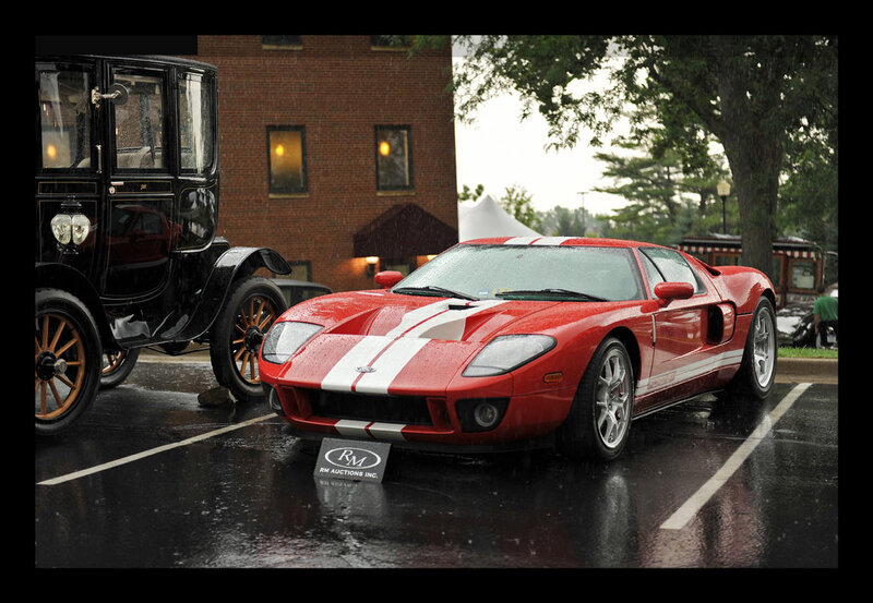 Red Sports Car — Rainy