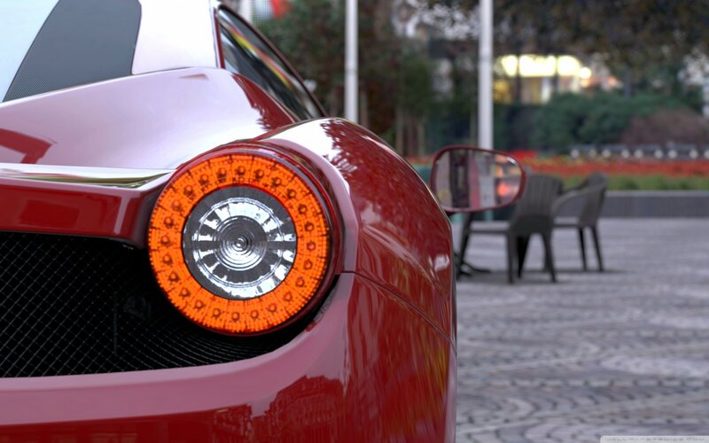 Red Sports Car Rear — Calm