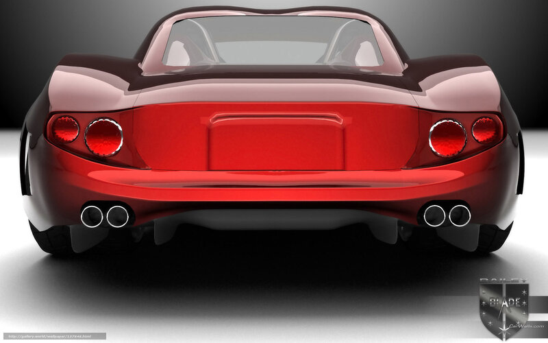 Red Sports Car Rear — Dramatic, 3d Render