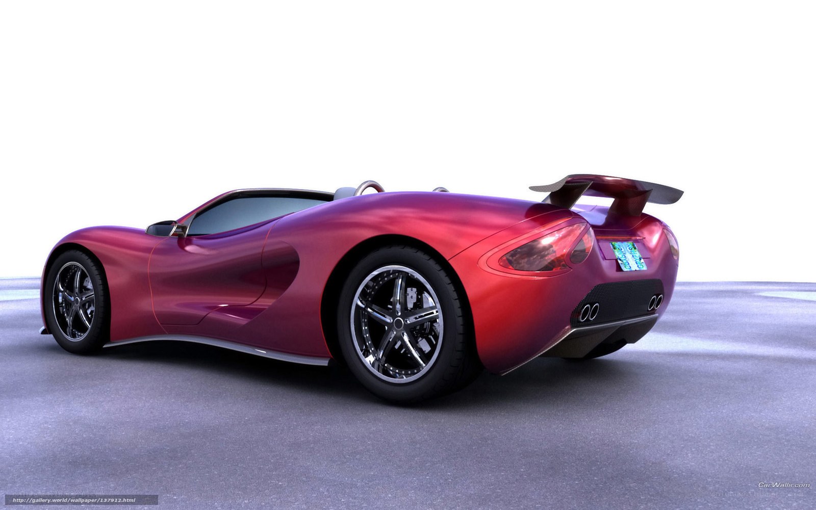 red sports car rear view