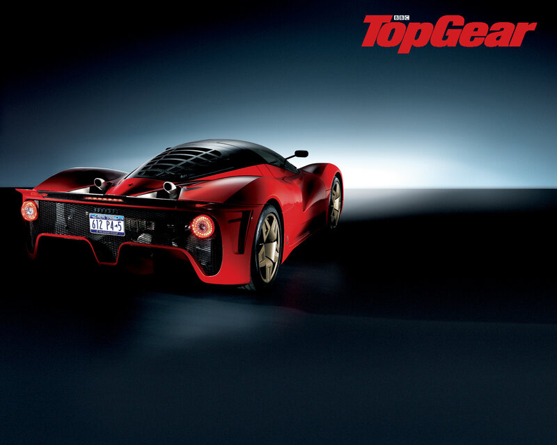 Red sports car rear view