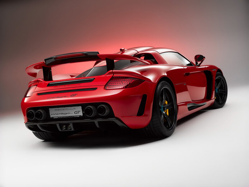 Red sports car rear view