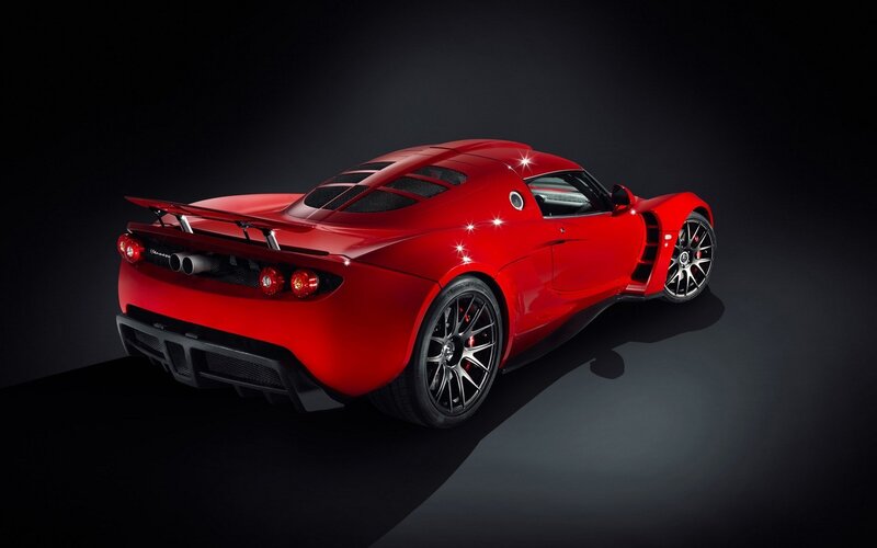 Red sports car rear view