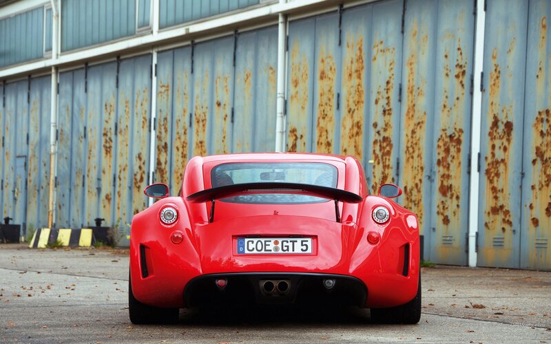 Red sports car rear view