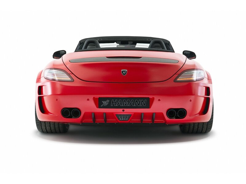red sports car rear view
