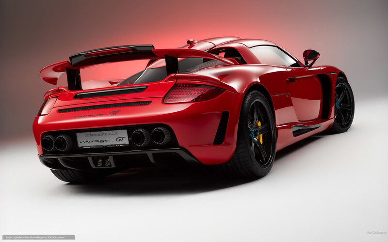 red sports car rear view