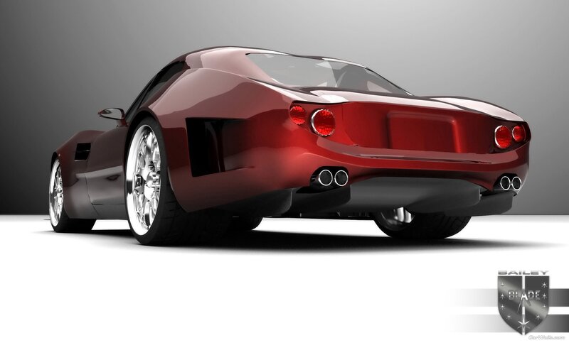 red sports car rear view