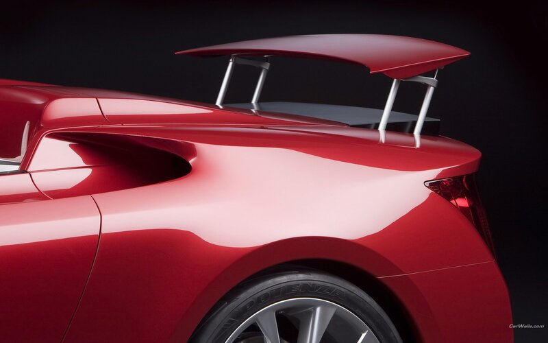 red sports car rear view
