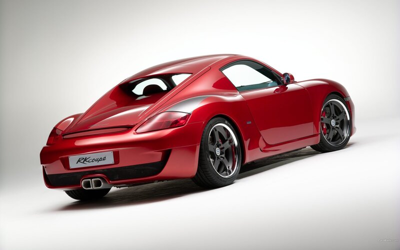 red sports car rear view