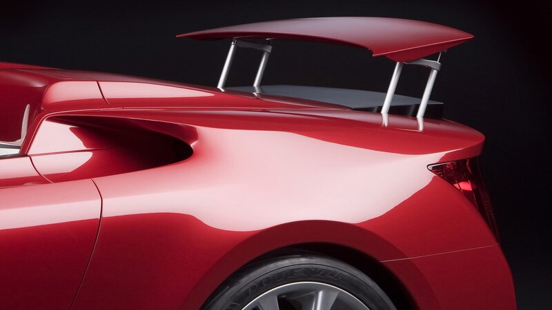 Red sports car rear view