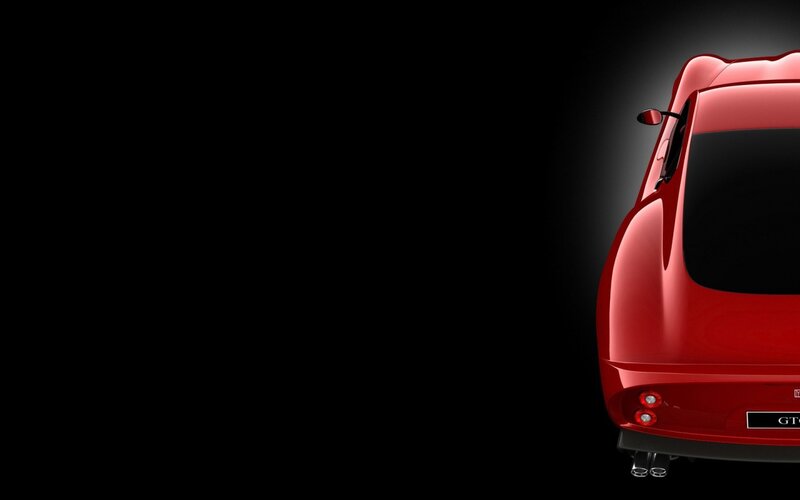 red sports car rear view