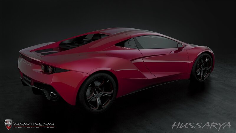 Red sports car rear view