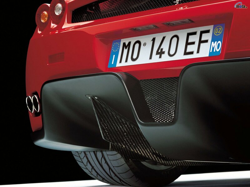 red sports car rear view