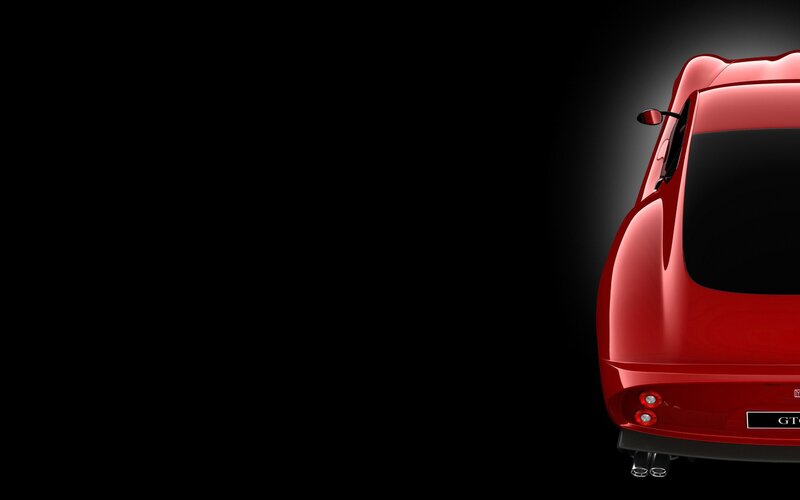 red sports car rear view