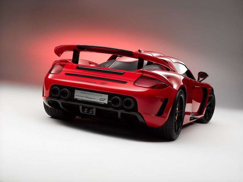 Red sports car rear view