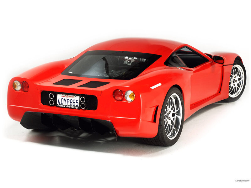 Red sports car rear view