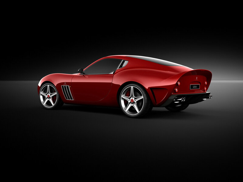 Red sports car rear view